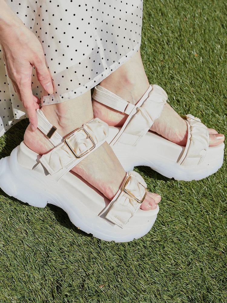 マジェスティックレゴン MAJESTIC LEGON ミルキーソールギャザースポサン （ブラック） ブラック