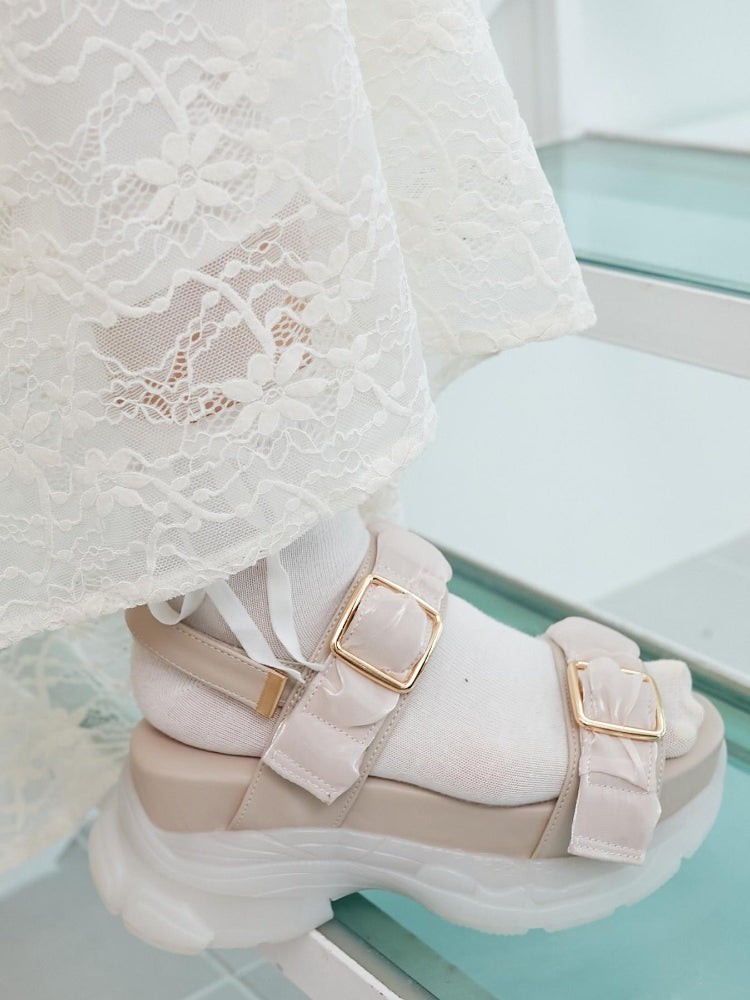 マジェスティックレゴン MAJESTIC LEGON ミルキーソールギャザースポサン （ブラック） ブラック