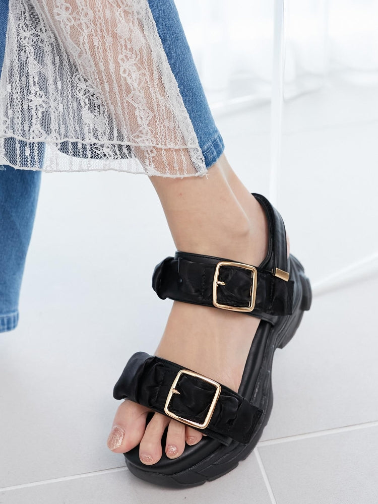 マジェスティックレゴン MAJESTIC LEGON ミルキーソールギャザースポサン （ブラック） ブラック