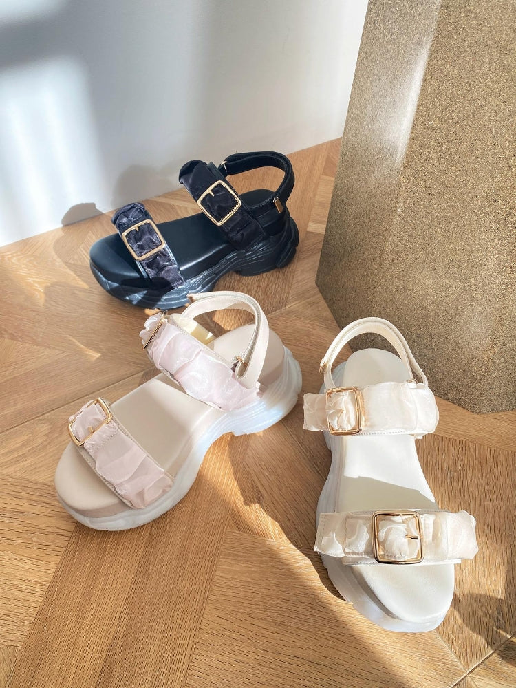 マジェスティックレゴン MAJESTIC LEGON ミルキーソールギャザースポサン （ブラック） ブラック