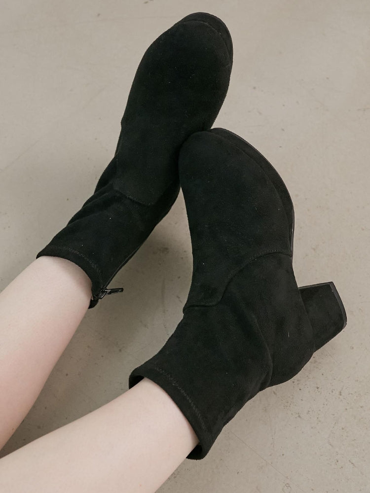 マジェスティックレゴン MAJESTIC LEGON フカフカヒールストレッチブーツ （ブラック） ブラック