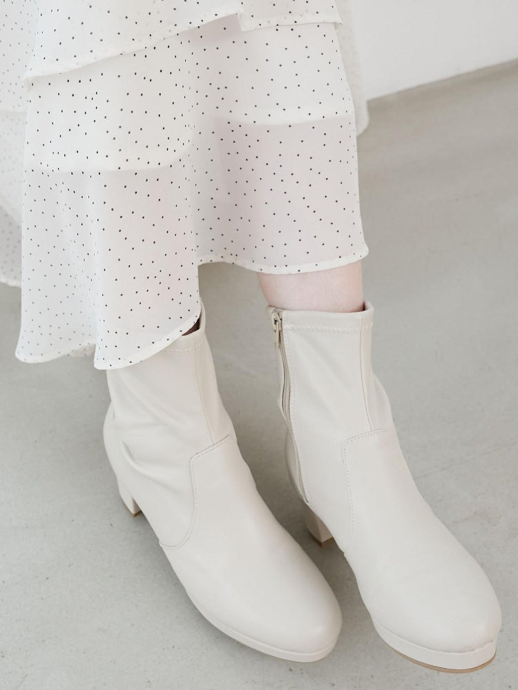 マジェスティックレゴン MAJESTIC LEGON フカフカヒールストレッチブーツ （ブラック） ブラック