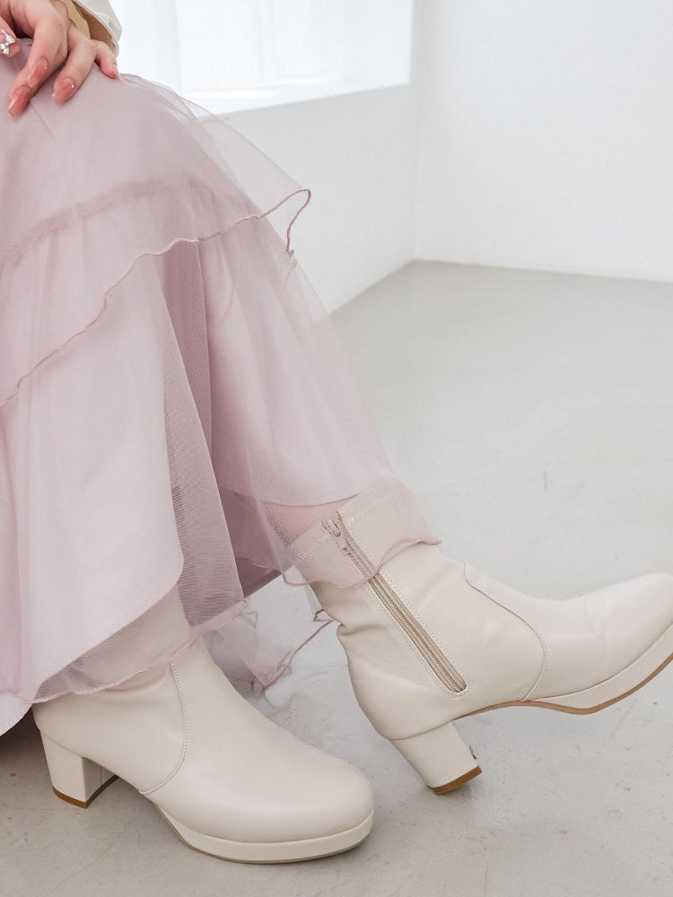 マジェスティックレゴン MAJESTIC LEGON フカフカヒールストレッチブーツ （ブラック） ブラック