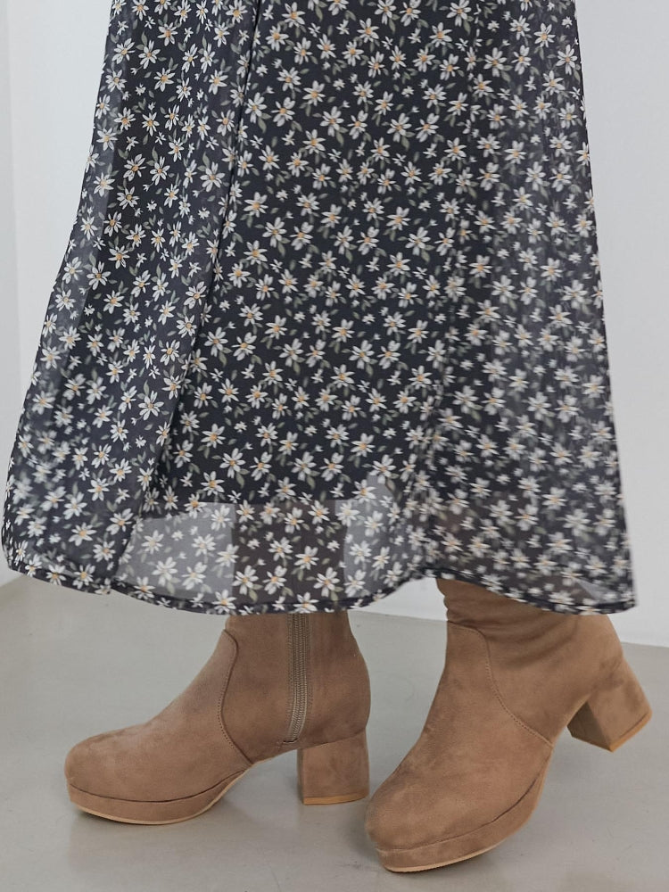 マジェスティックレゴン MAJESTIC LEGON フカフカヒールストレッチブーツ （ブラック） ブラック