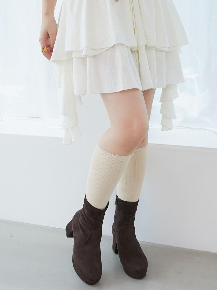 マジェスティックレゴン MAJESTIC LEGON フカフカヒールストレッチブーツ （ブラック） ブラック