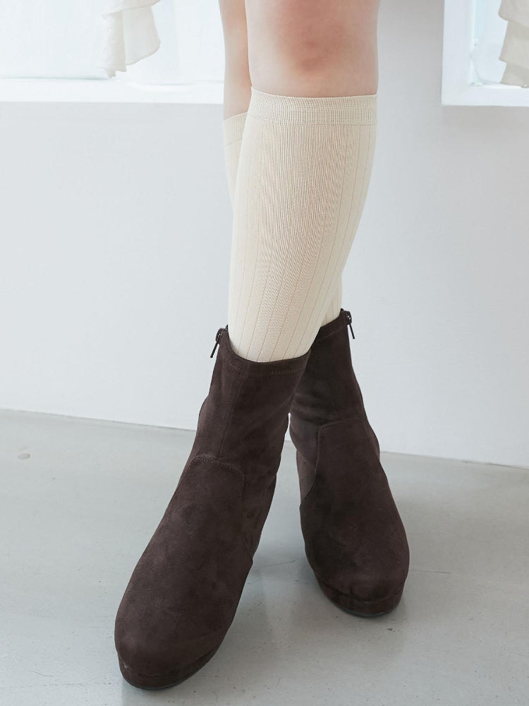 マジェスティックレゴン MAJESTIC LEGON フカフカヒールストレッチブーツ （ブラック） ブラック