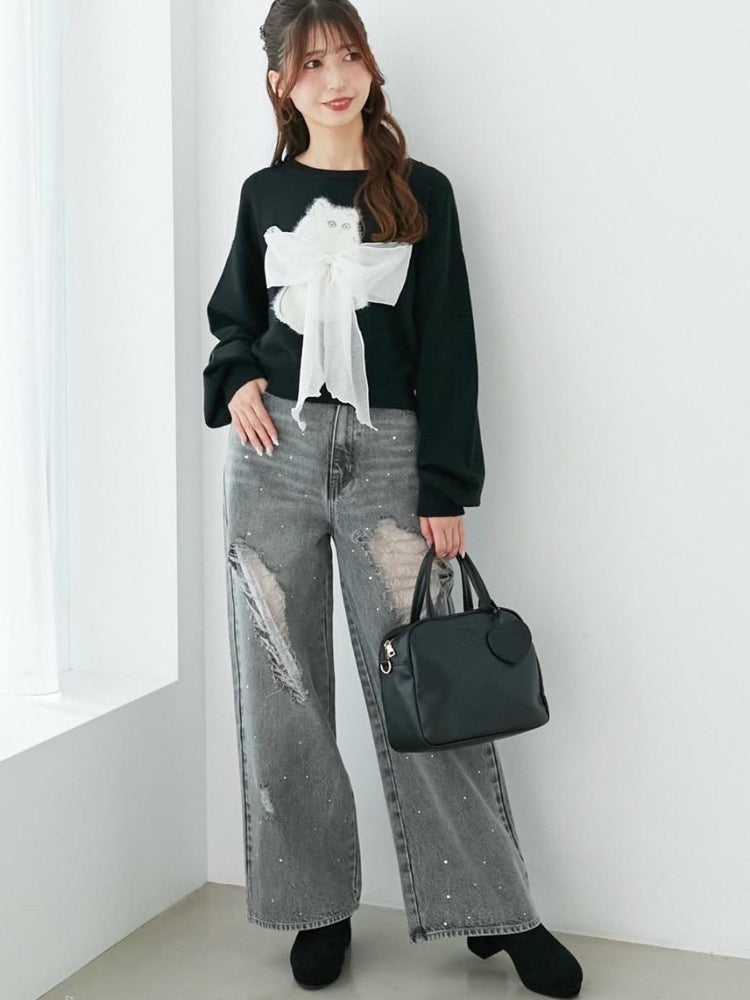 マジェスティックレゴン MAJESTIC LEGON フカフカヒールストレッチブーツ （ブラック） ブラック