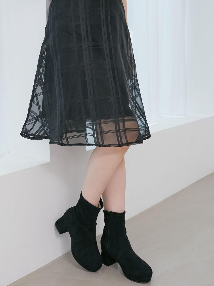 マジェスティックレゴン MAJESTIC LEGON フカフカヒールストレッチブーツ （ブラック） ブラック