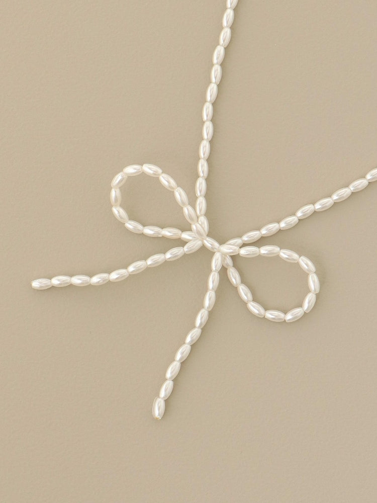 MAJESTIC LEGON リボンビーズネックレス
