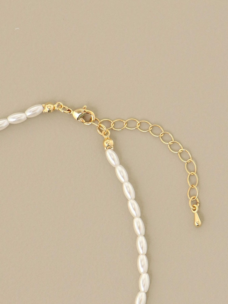 MAJESTIC LEGON リボンビーズネックレス