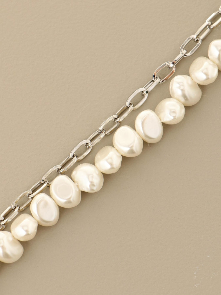 MAJESTIC LEGON 珍珠×鏈條項鍊