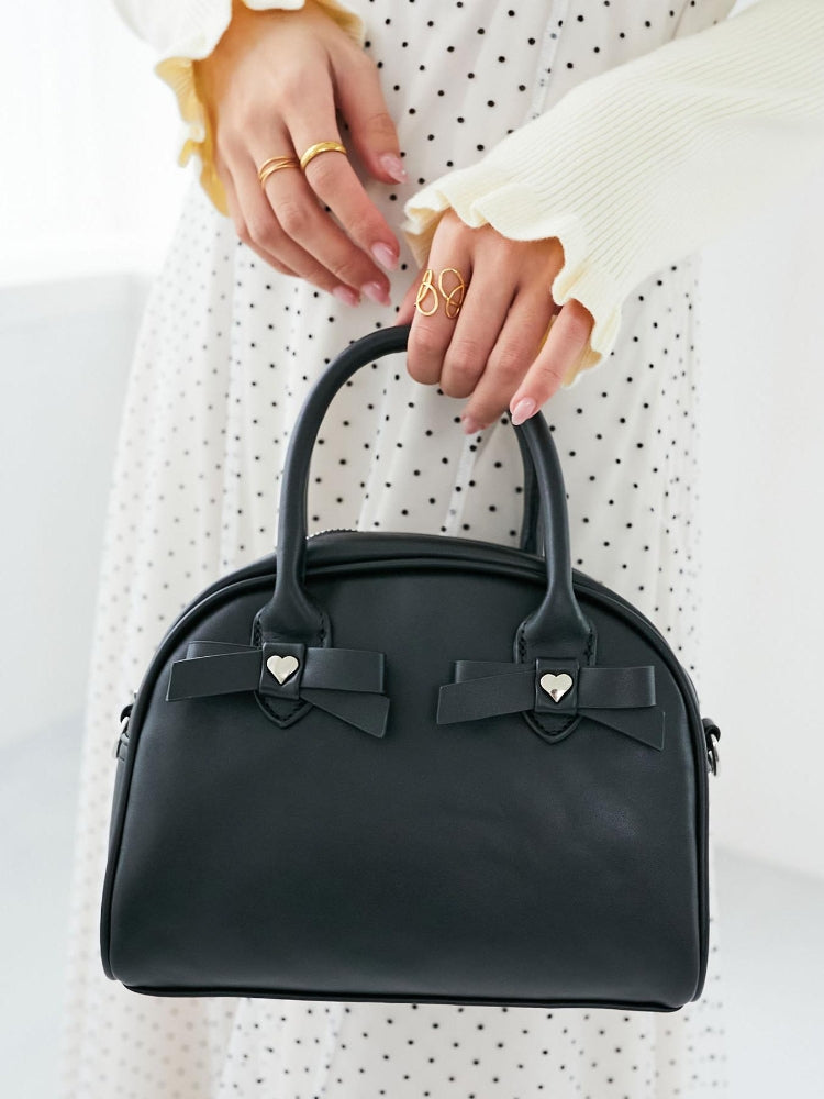マジェスティックレゴン MAJESTIC LEGON ハートリボンミニボストン （レッド） レッド
