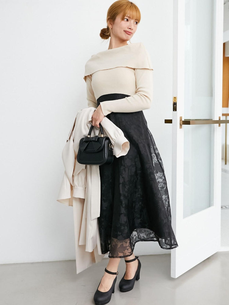 マジェスティックレゴン MAJESTIC LEGON レディニットドッキングワンピース （ホワイト） ホワイト