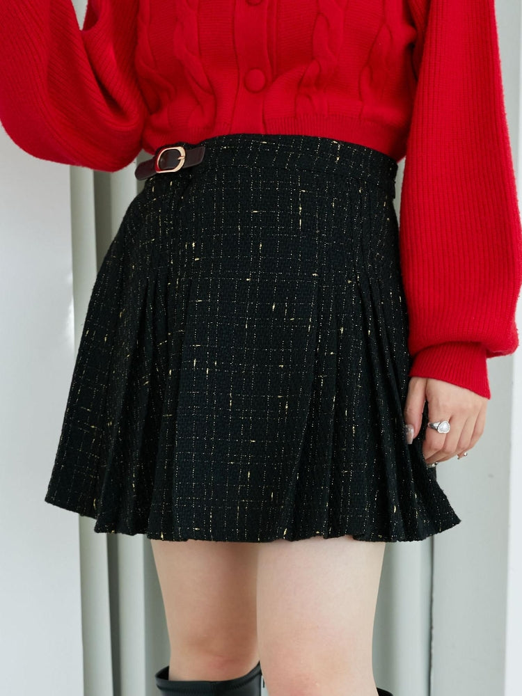 マジェスティックレゴン MAJESTIC LEGON サイドベルトプリーツミニスカパン