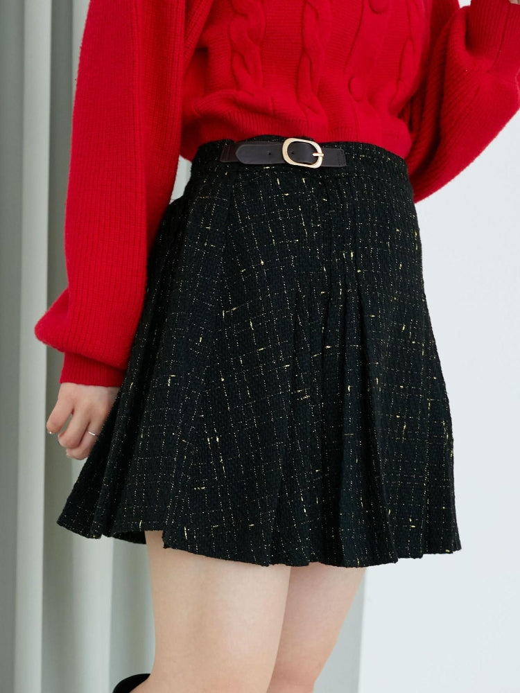 マジェスティックレゴン MAJESTIC LEGON サイドベルトプリーツミニスカパン