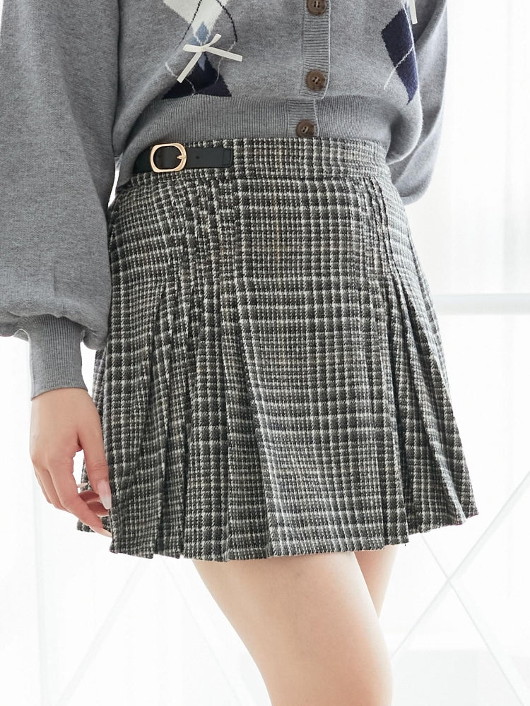 マジェスティックレゴン MAJESTIC LEGON サイドベルトプリーツミニスカパン