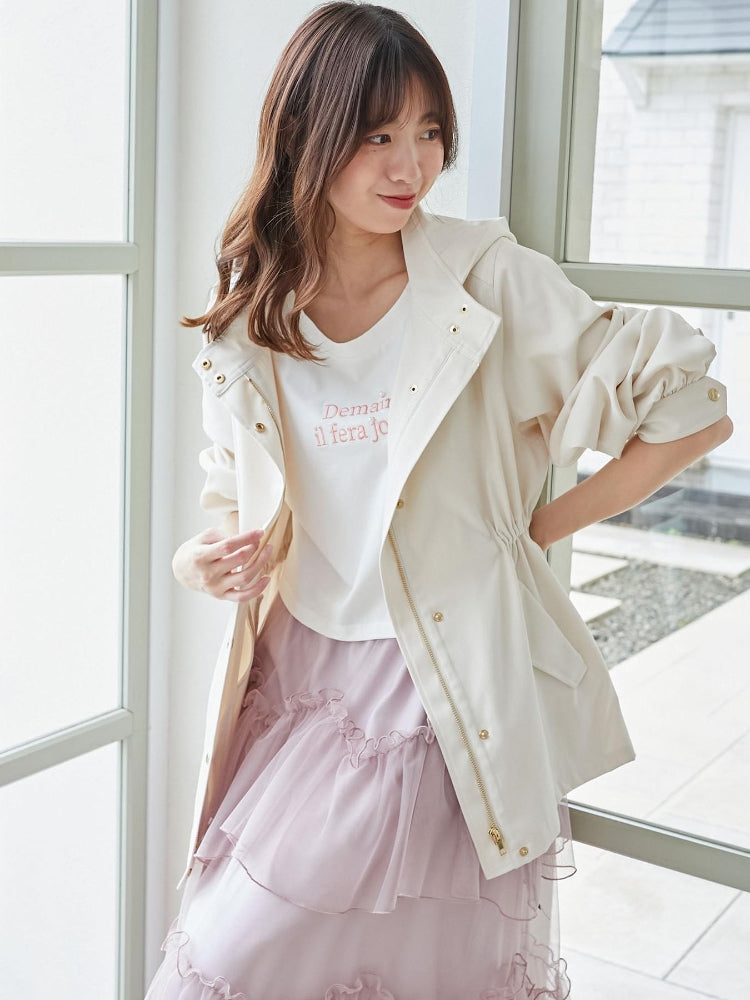 マジェスティックレゴン MAJESTIC LEGON チュールギャザーティアードスカート （ホワイト） ホワイト