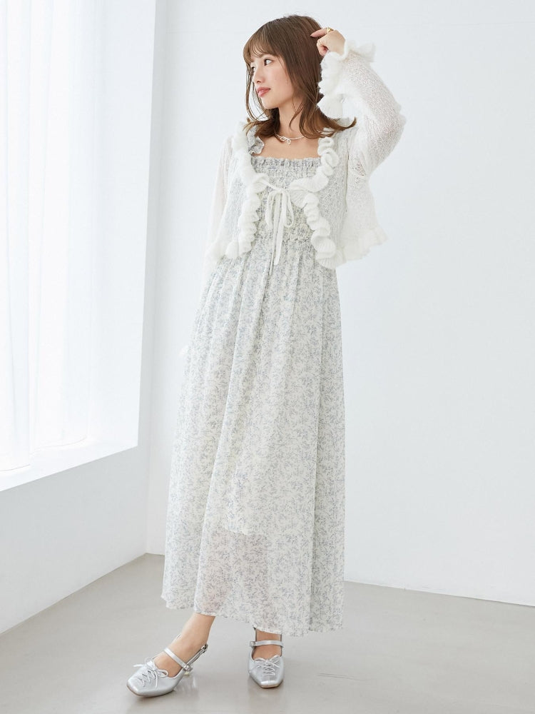 マジェスティックレゴン MAJESTIC LEGON フリルカーデ×リボンインナーセット （グレー） グレー