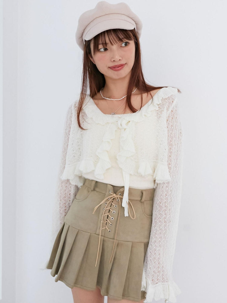 マジェスティックレゴン MAJESTIC LEGON フリルカーデ×リボンインナーセット （グレー） グレー