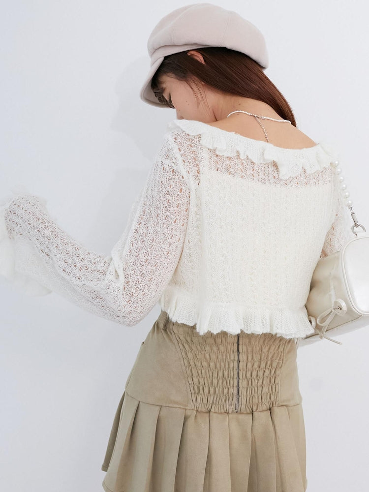 マジェスティックレゴン MAJESTIC LEGON フリルカーデ×リボンインナーセット （グレー） グレー