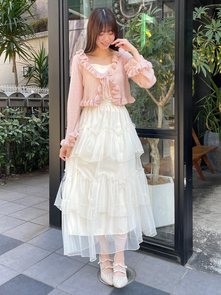 マジェスティックレゴン MAJESTIC LEGON フリルカーデ×リボンインナーセット （グレー） グレー