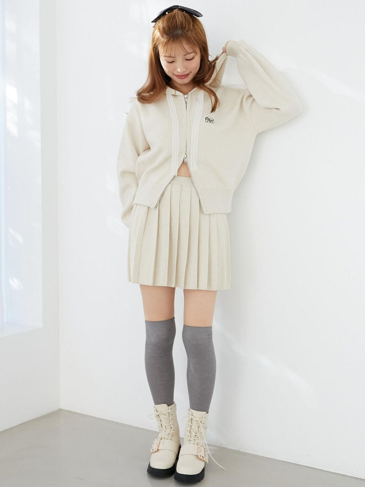 マジェスティックレゴン MAJESTIC LEGON ニットプリーツミニスカパン （ブラック） ブラック