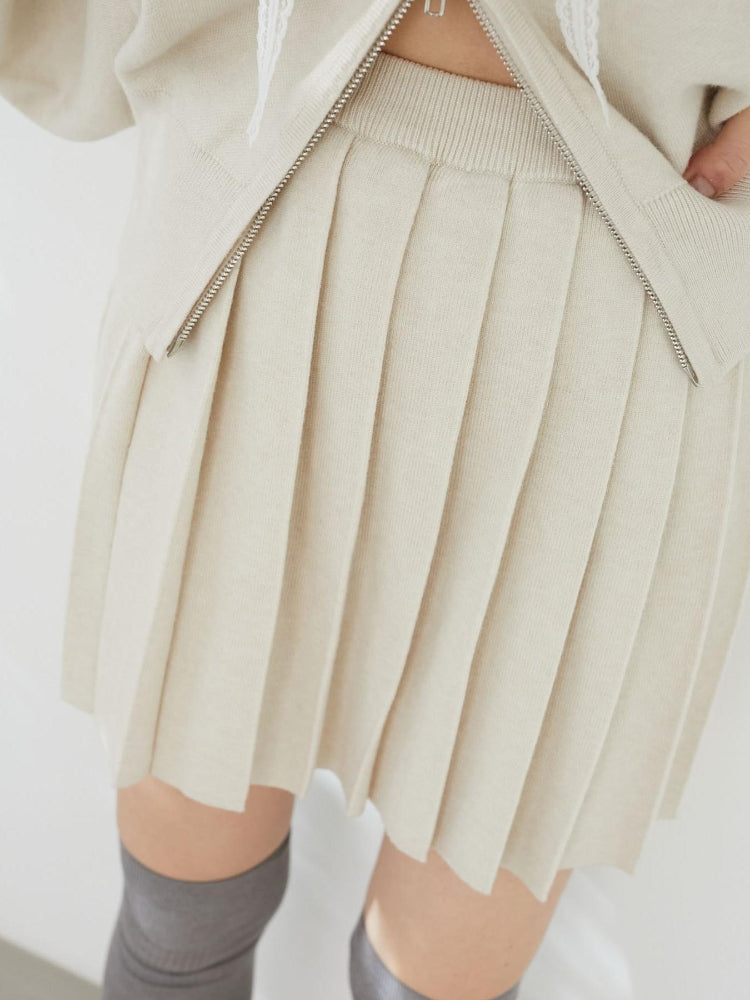 マジェスティックレゴン MAJESTIC LEGON ニットプリーツミニスカパン （ブラック） ブラック