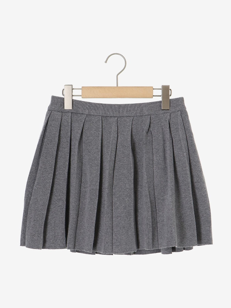 マジェスティックレゴン MAJESTIC LEGON ニットプリーツミニスカパン （ブラック） ブラック