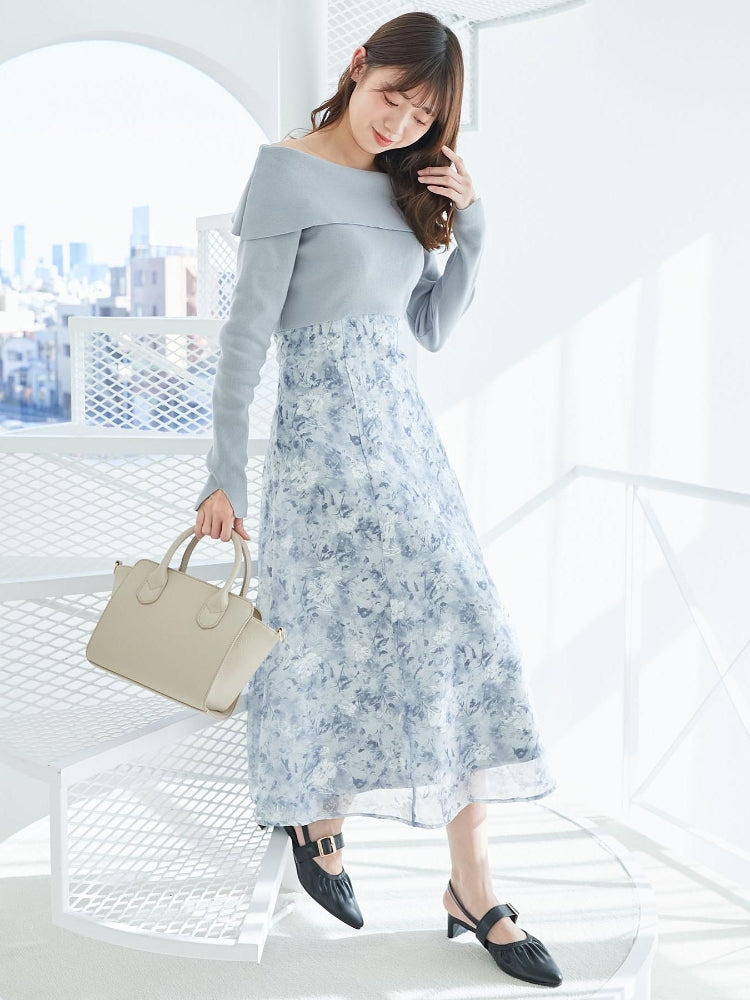 マジェスティックレゴン MAJESTIC LEGON フラワーオフショルドッキングワンピ （ホワイト） ホワイト