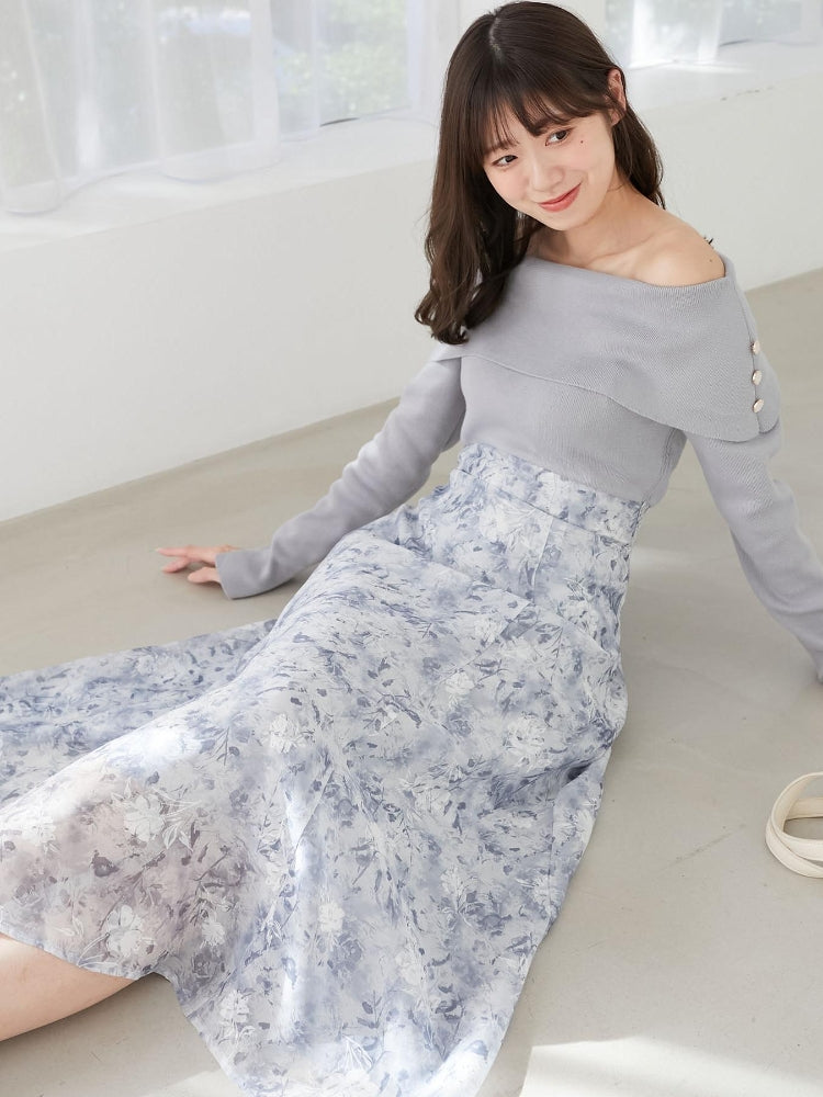 マジェスティックレゴン MAJESTIC LEGON フラワーオフショルドッキングワンピ （ホワイト） ホワイト