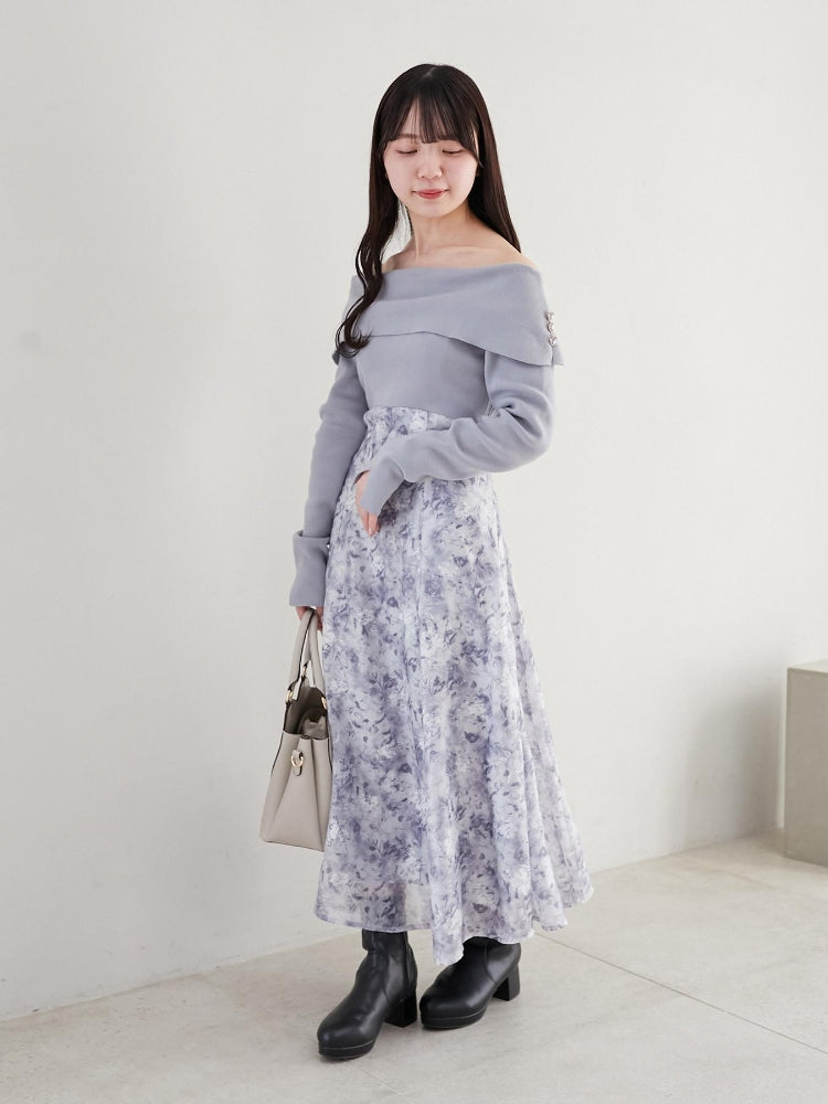 マジェスティックレゴン MAJESTIC LEGON フラワーオフショルドッキングワンピ （ホワイト） ホワイト