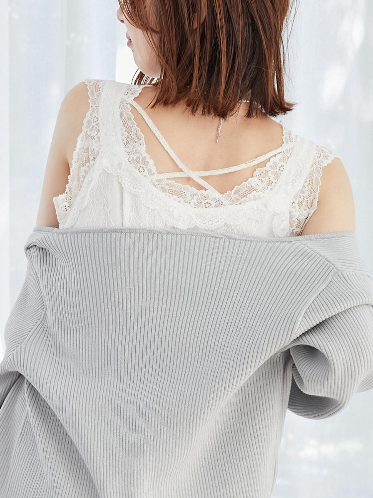 マジェスティックレゴン MAJESTIC LEGON レースクロスタンク （ホワイト） ホワイト