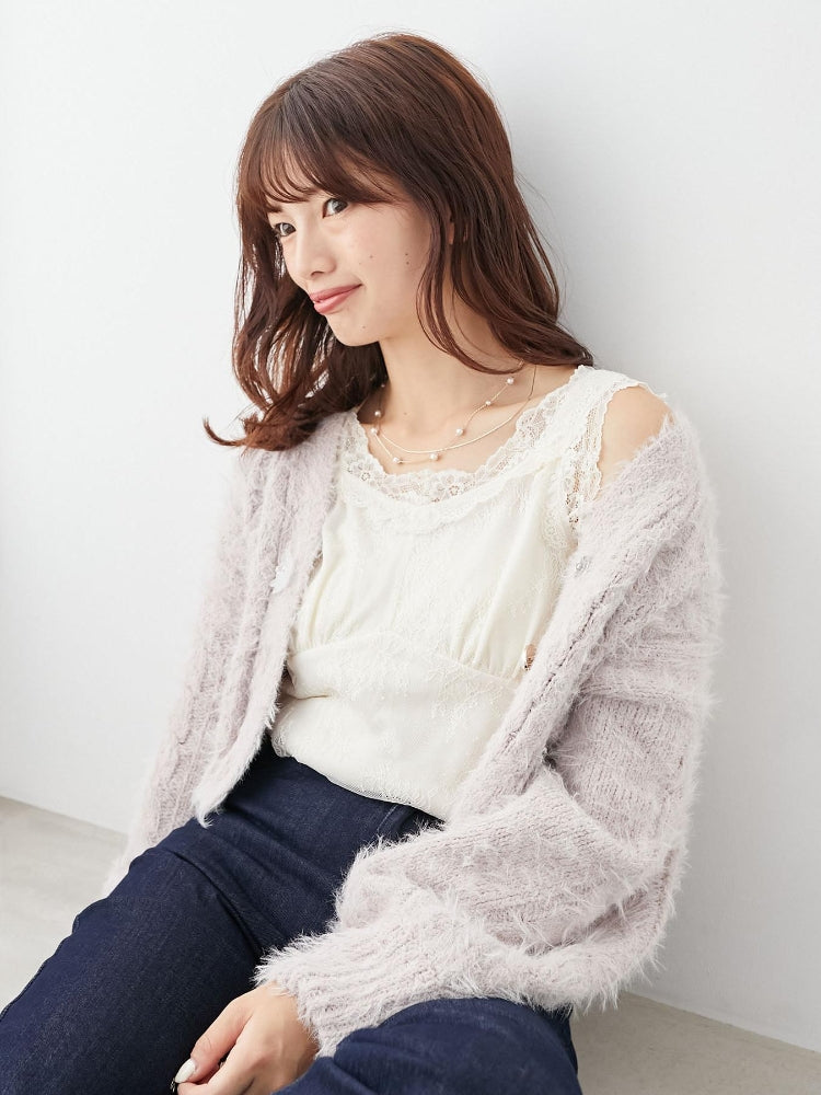 マジェスティックレゴン MAJESTIC LEGON レースクロスタンク （ホワイト） ホワイト