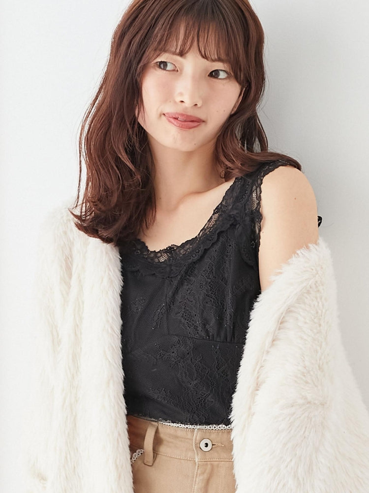 マジェスティックレゴン MAJESTIC LEGON レースクロスタンク （ホワイト） ホワイト