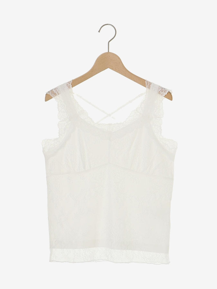 マジェスティックレゴン MAJESTIC LEGON レースクロスタンク （ホワイト） ホワイト