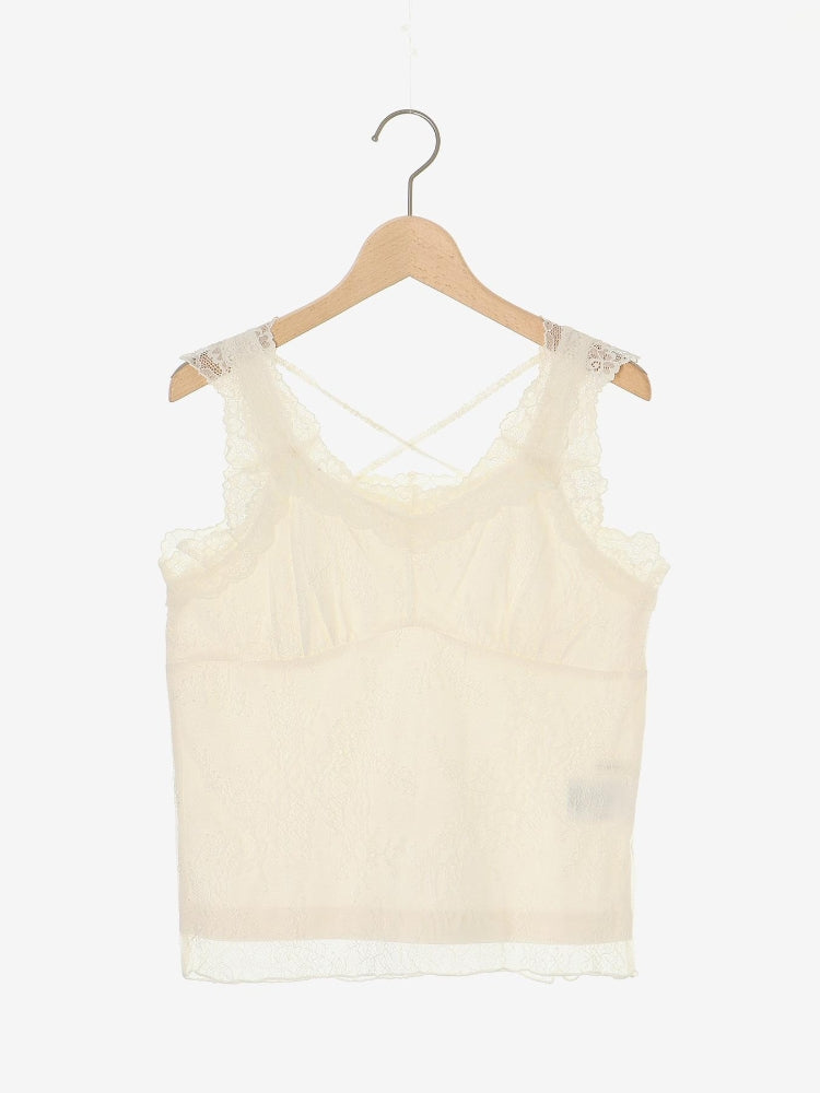 マジェスティックレゴン MAJESTIC LEGON レースクロスタンク （ホワイト） ホワイト