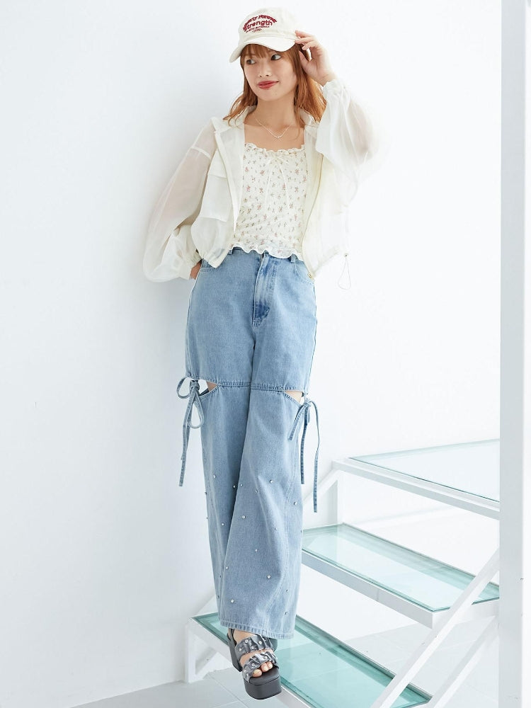 マジェスティックレゴン MAJESTIC LEGON シアーフードブルゾン （ブラック） ブラック
