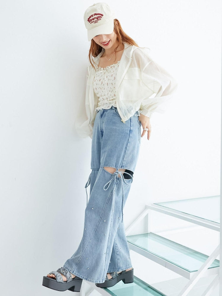 マジェスティックレゴン MAJESTIC LEGON シアーフードブルゾン （ブラック） ブラック