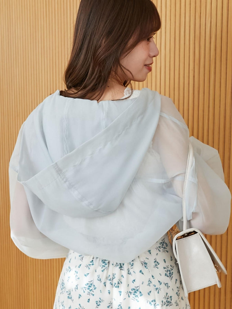 マジェスティックレゴン MAJESTIC LEGON シアーフードブルゾン （ブラック） ブラック