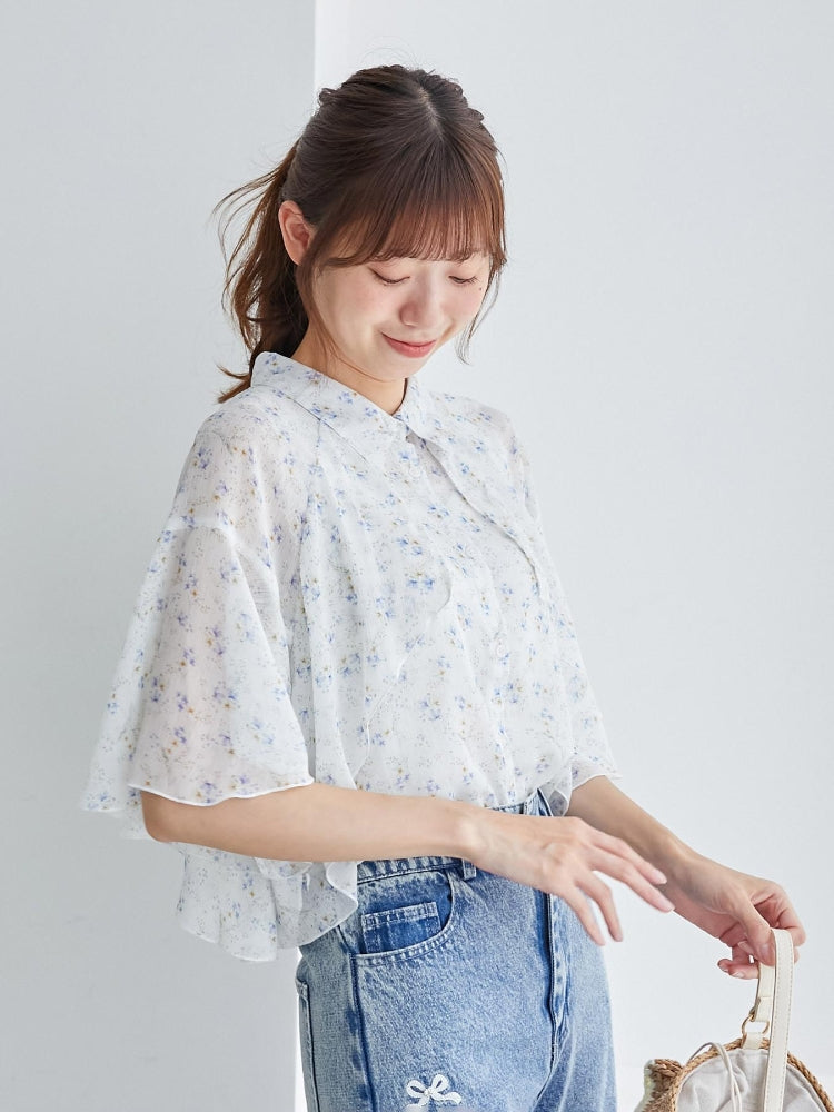 マジェスティックレゴン MAJESTIC LEGON シアーケープブラウス （ホワイト） ホワイト