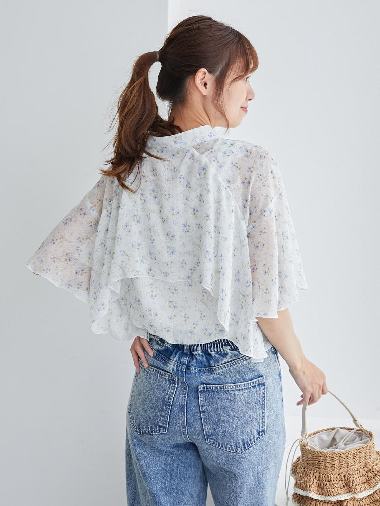 マジェスティックレゴン MAJESTIC LEGON シアーケープブラウス （ホワイト） ホワイト