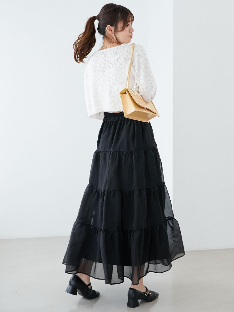 マジェスティックレゴン MAJESTIC LEGON ハート透かし柄キャミセットカーデ （レッド） レッド