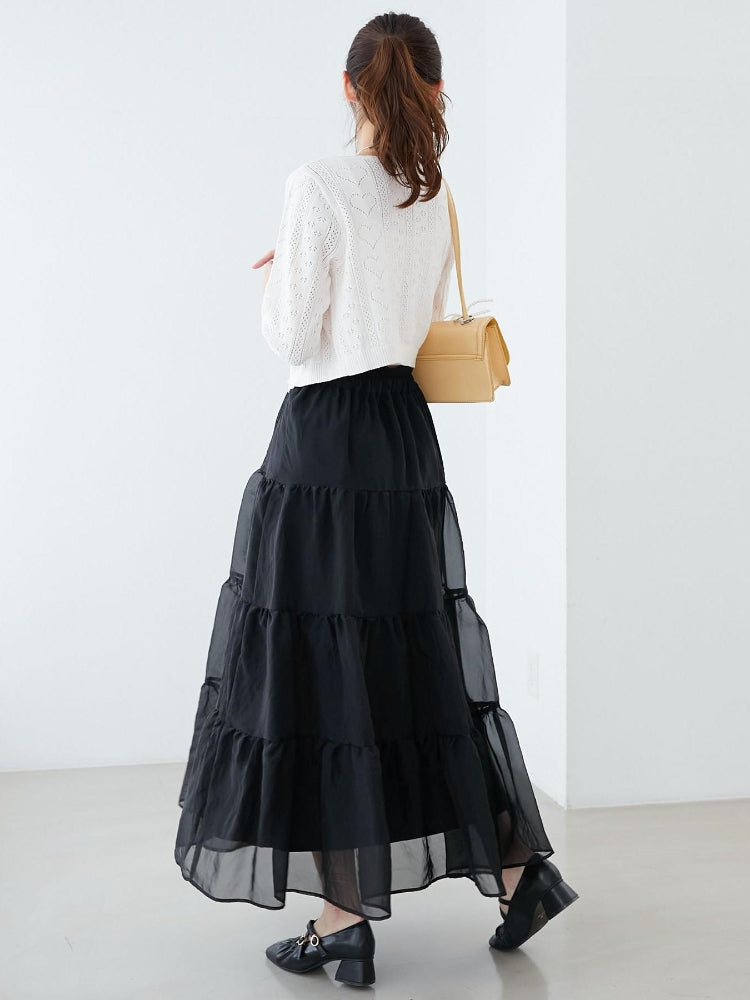 マジェスティックレゴン MAJESTIC LEGON ハート透かし柄キャミセットカーデ （レッド） レッド