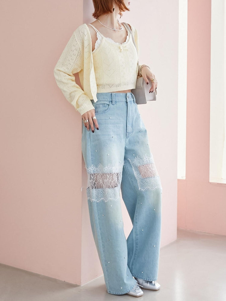 マジェスティックレゴン MAJESTIC LEGON ハート透かし柄キャミセットカーデ （レッド） レッド