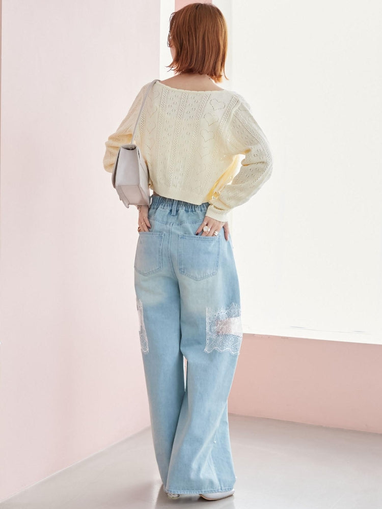 マジェスティックレゴン MAJESTIC LEGON ハート透かし柄キャミセットカーデ （レッド） レッド