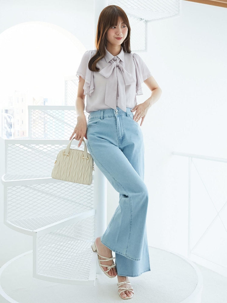 マジェスティックレゴン MAJESTIC LEGON 2wayフリルスリーブブラウス （ホワイト） ホワイト