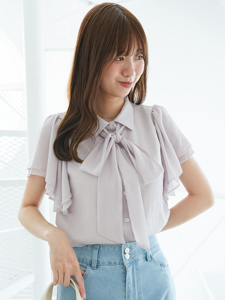 マジェスティックレゴン MAJESTIC LEGON 2wayフリルスリーブブラウス （ホワイト） ホワイト