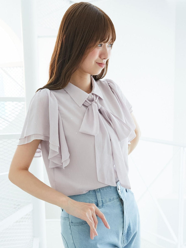 マジェスティックレゴン MAJESTIC LEGON 2wayフリルスリーブブラウス （ホワイト） ホワイト