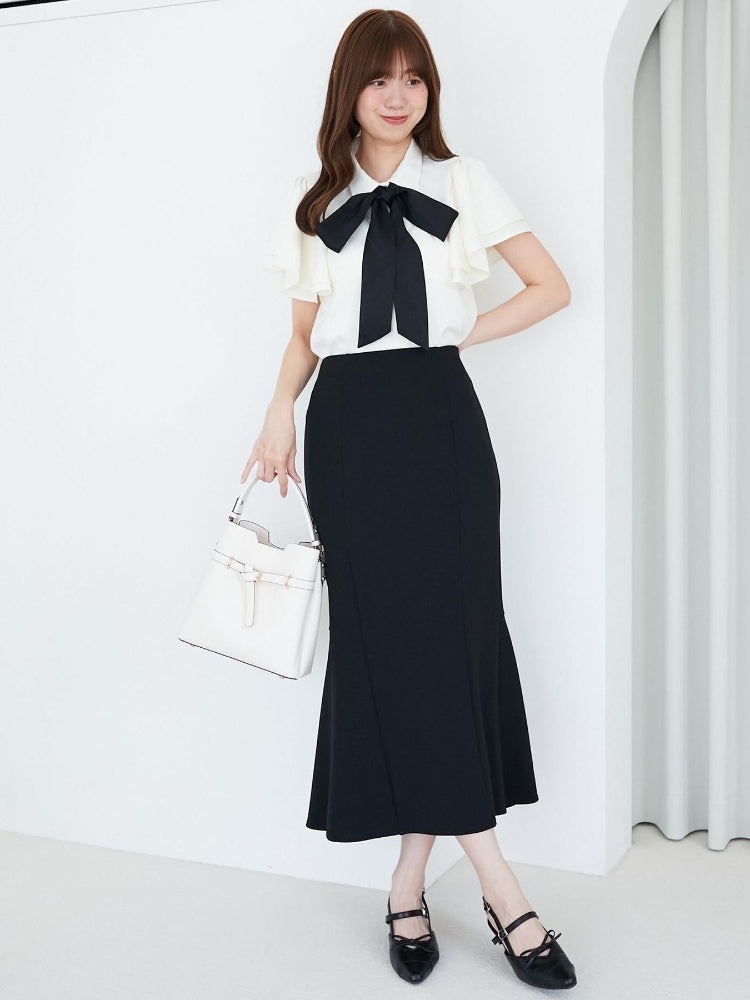 マジェスティックレゴン MAJESTIC LEGON 2wayフリルスリーブブラウス （ホワイト） ホワイト