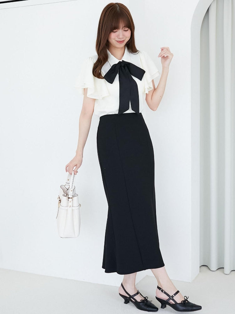 マジェスティックレゴン MAJESTIC LEGON 2wayフリルスリーブブラウス （ホワイト） ホワイト